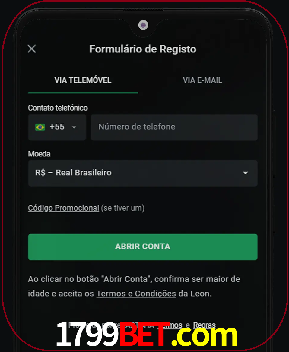 Abra o aplicativo e inicie o processo de registro.